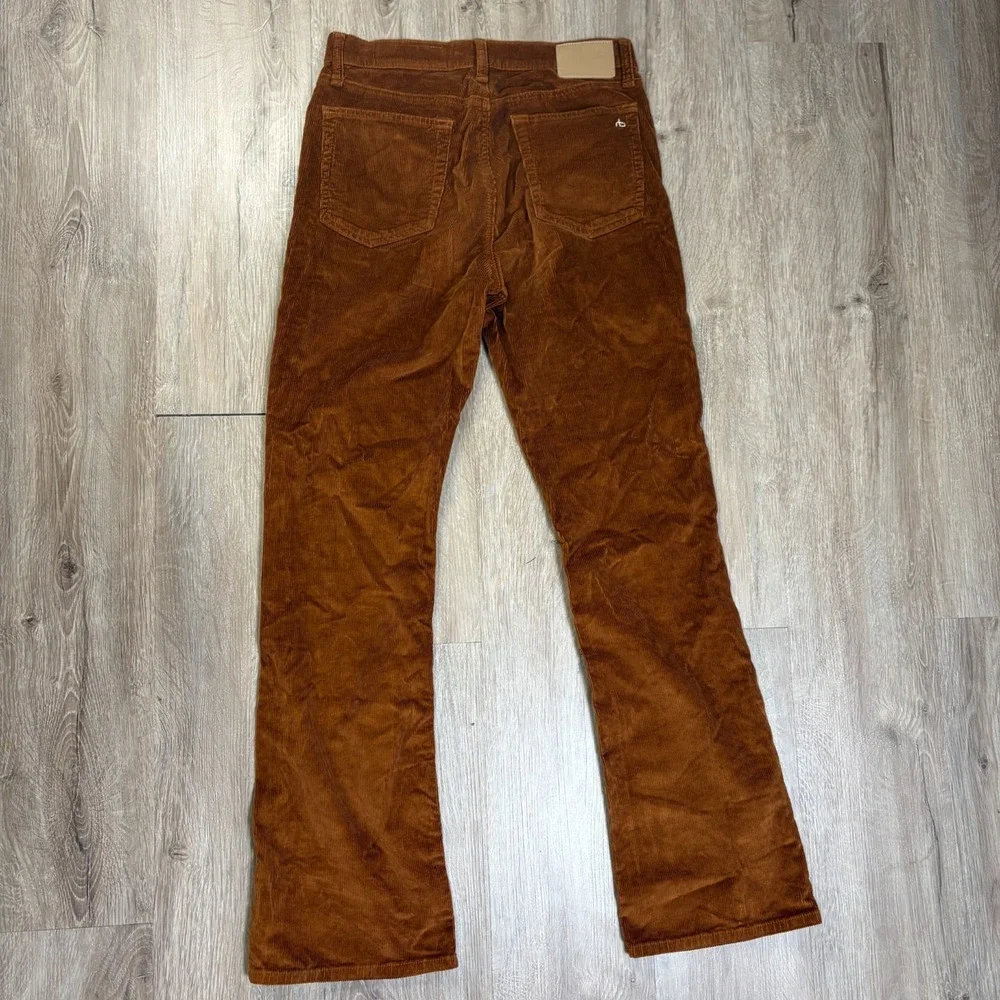 Rag & Bone Peyton Cord Mid Rise Boot Cut Corduroy Pants Size 28 Brown